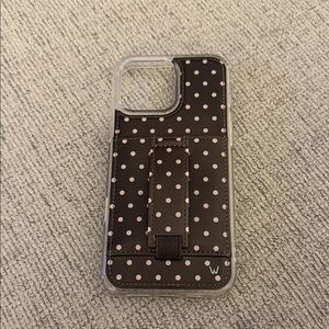 Elegant Polka Dot Phone Case - Black and Pink